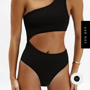 All Things Golden The Cutout One Piece - Black Mesh